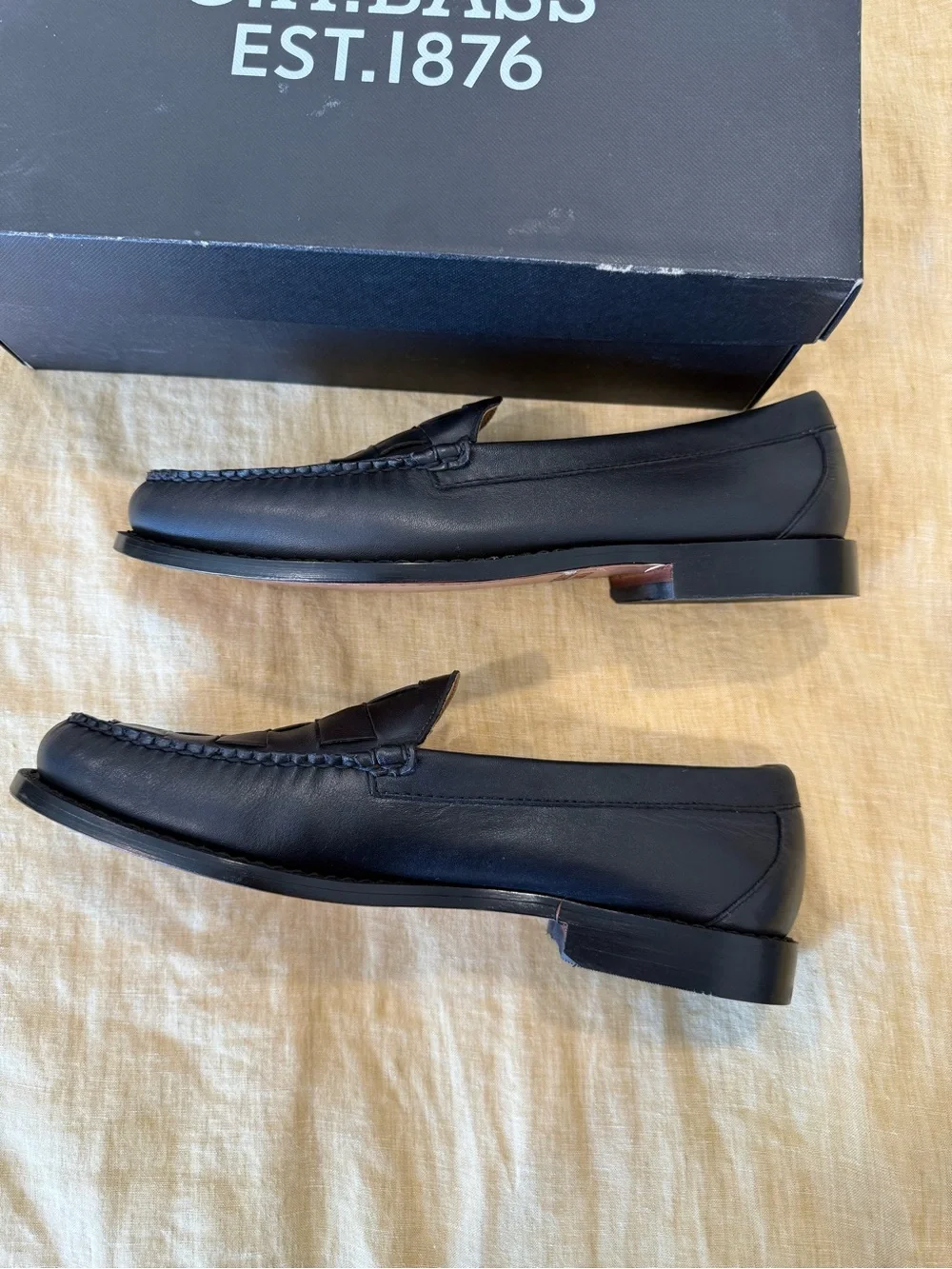 G.H. Bass & Co. Black Woven Leather Slip-On Loafers